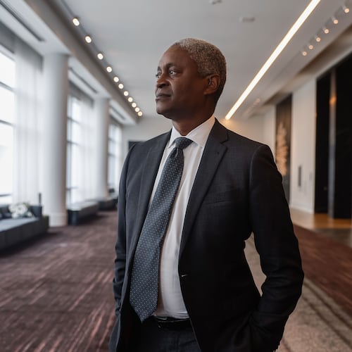 President of the Atlanta Federal Reserve Raphael Bostic poses for a photo in Atlanta on Tuesday, Aug. 13, 2024. (Natrice Miller/The Atlanta Journal-Constitution/TNS)