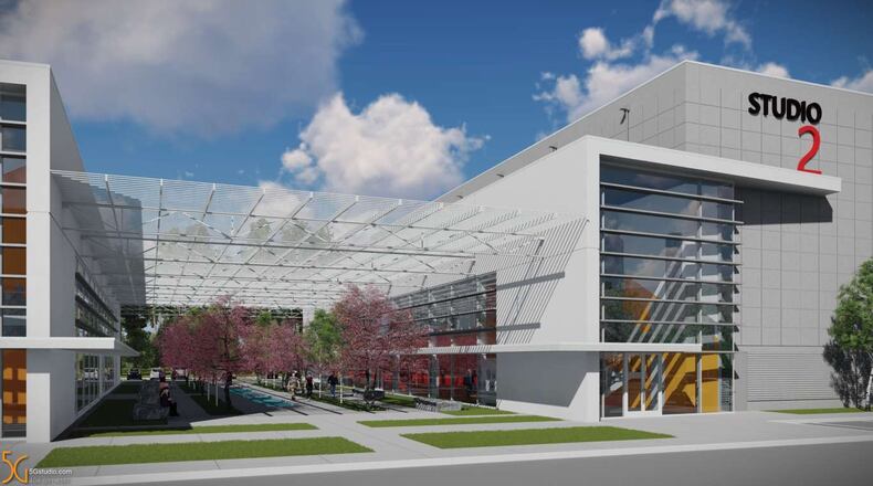 A concept drawing shows part of the planned Cinema South Studios for movie and television production in Fayette County. Courtesy Cinema South Studios