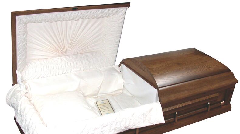 A file image of an open casket.