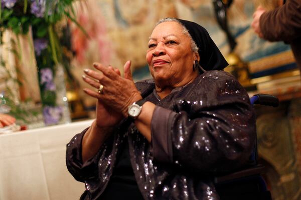 Toni Morrison applauds as she attends the America Festival at the U.S. Embassy in Paris on Sept. 21, 2012. (AP Photo/Thibault Camus)