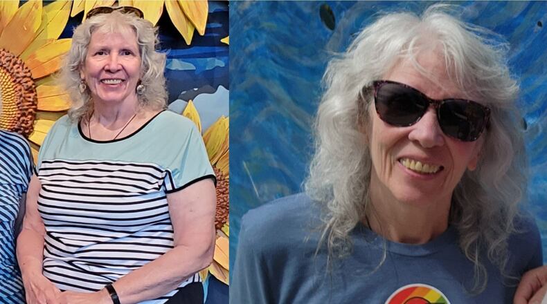 The photo of Margery Kellar on the left was taken July 2021. The photo on the right was taken in July, after she had lost 70 pounds. (Photos contributed by Margery Kellar)