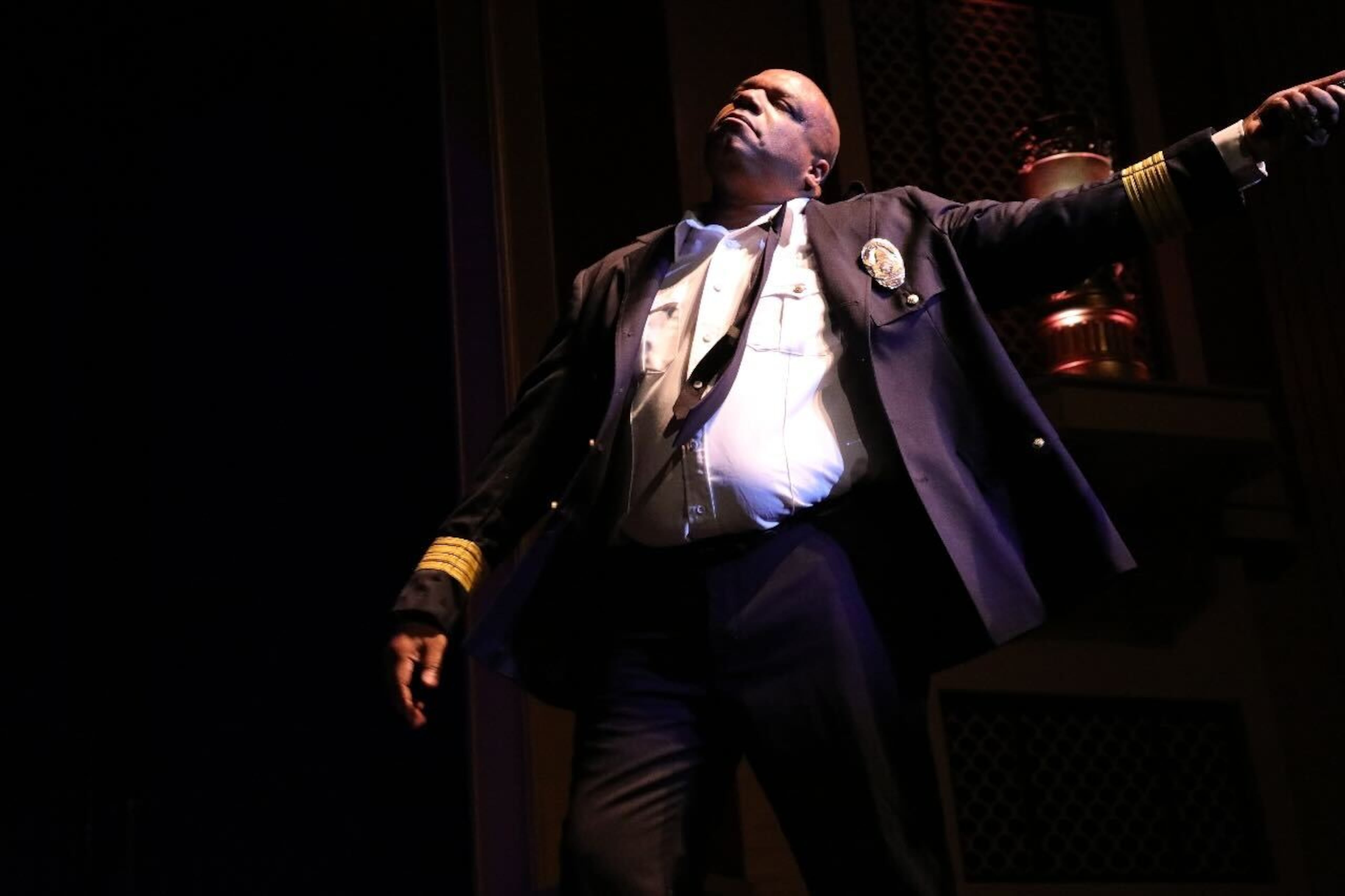 Daryll Triplett strikes a pose during his All Cops Ain't Bad comedy set on Feb. 14, 2019, at the Strand Theatre in Marietta. (Mike Williams/Courtesy of All Cops Ain't Bad).