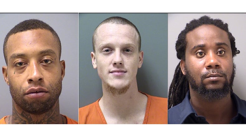 Byron Elrod (from left), Brody Samples, Jeremy Zellous (Credit: Cherokee County Sheriff's Office)
