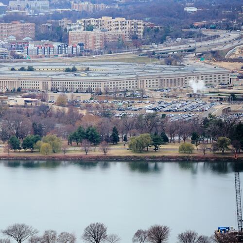 FILE - The Pentagon and the Potomac River in Washington, as seen from the Washington Monument, Dec., 9, 2025. (AP Photo/Pablo Martinez Monsivais, File)