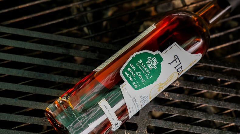 ASW Distillery’s newest whiskey release is a collaboration with Big Green Egg, called Fiddler Big Green Egg Bourbon. (Anne Frain/Courtesy of ASW Distillery)