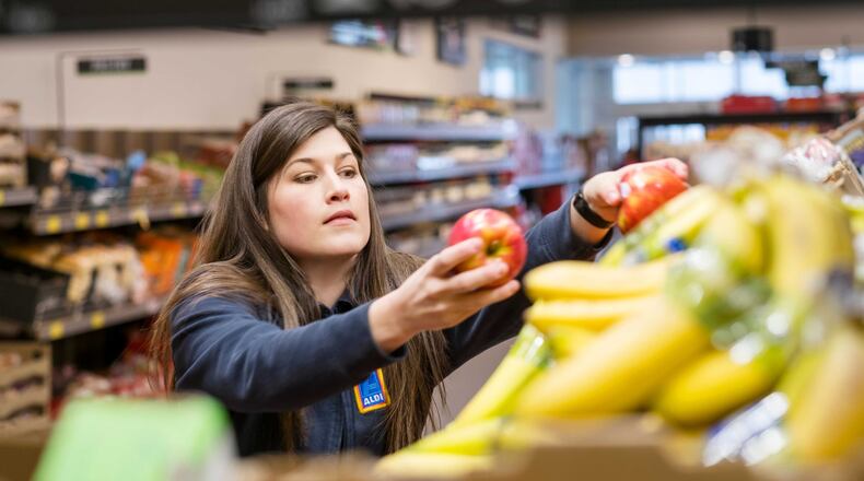 Aldi is reopening its 10955 Jones Bridge Road store in Johns Creek on March 28, 2018 after a two-month remodel. (Courtesy of Aldi)