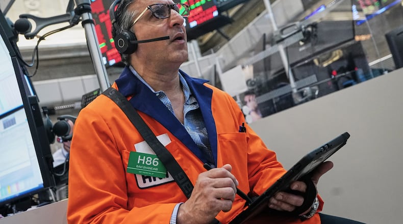 Options trader Ravi Bhandari works on the floor of the New York Stock Exchange, Wednesday, June 3, 2026. (AP Photo/Richard Drew)