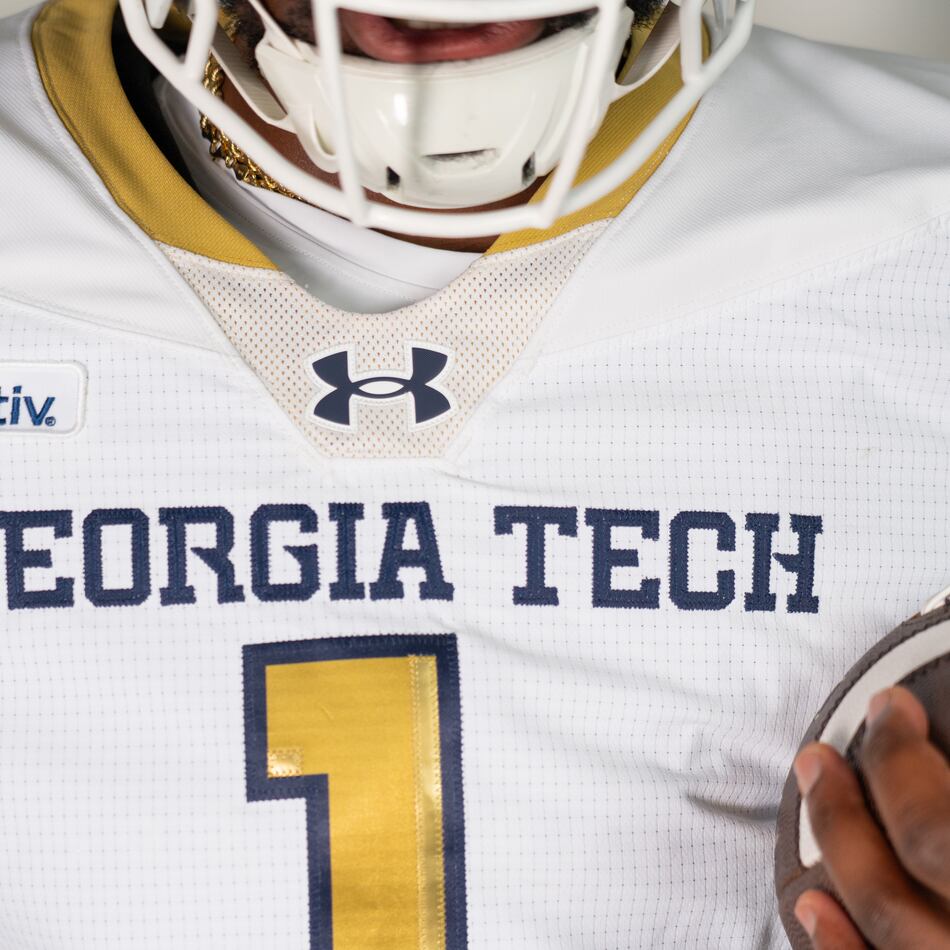 Georgia Tech football will wear a jersey sponsorship patch featuring Atlanta-based company Veritiv in 2026. (Courtesy of Georgia Tech Athletics)