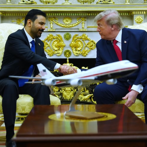 President Donald Trump meets with Iraq's Prime Minister Ali al-Zaidi in the Oval Office of the White House, Tuesday, July 14, 2026, in Washington. (AP Photo/Julia Demaree Nikhinson)