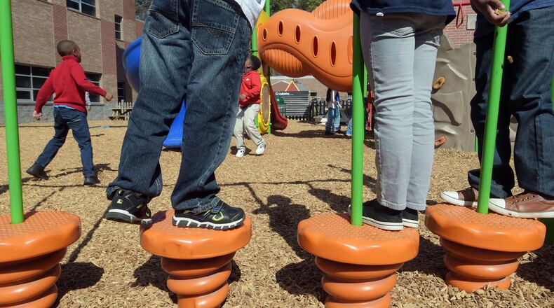 FEBRUARY 24, 2017 ATLANTA Students in Lisa Cunningham's second grade class play during a recess at the Burgess-Peterson Academy. Kent D. Johnson/AJC