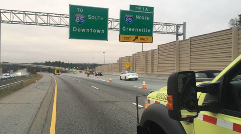 One person was killed Saturday in a crash on Ga. 400. (Credit: Channel 2 Action News)