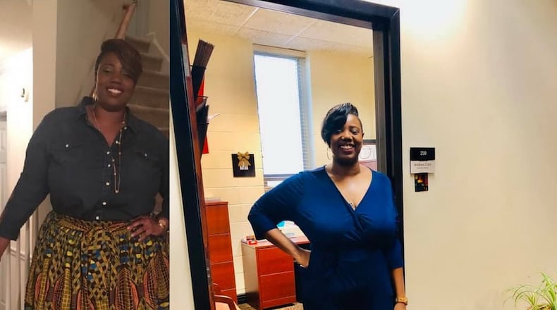 In the photo on the left, taken in June 2016, Andrea Clark weighed 290 pounds. In the photo on the right, taken in October 2019, she weighed 240 pounds. CONTRIBUTED BY ANDREA CLARK