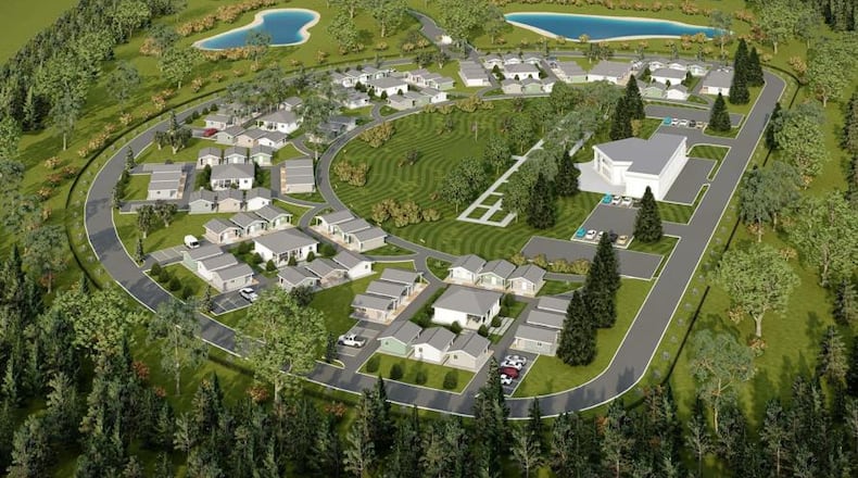 A rendering of the expected base that Mighty Hero Homes plans to establish in McDonough. The corporation’s mission is to eradicate veteran homelessness throughout the U.S. (Mighty Hero Homes Inc.)