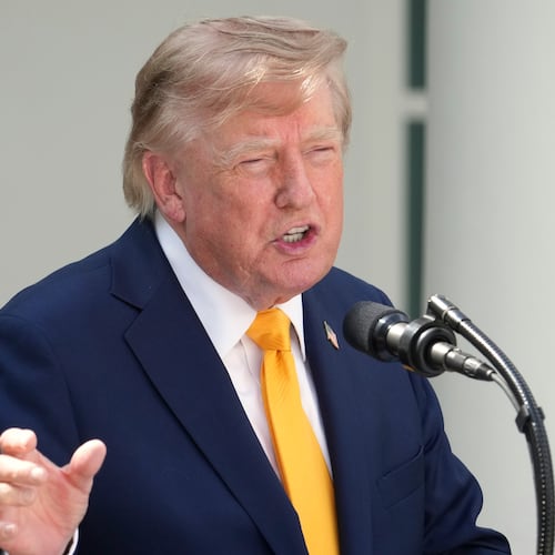 President Donald Trump speaks during a back to school event in the Rose Garden of the White House, Monday, Aug. 24, 2026, in Washington. (AP Photo/Alex Brandon)