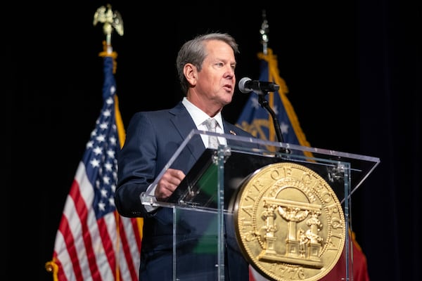 Gov. Brian Kemp gives the keynote address during the Governor’s Workforce Summit held at the Georgia World Congress Center on Friday, Sept. 13, 2024. (Ben Hendren for the AJC)