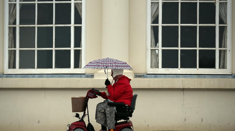 A mobility scooter was an unusual vehicle during Friday's rush hour in Memphis.