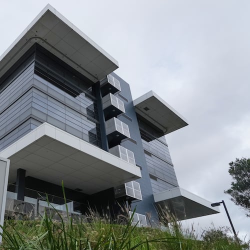 The 3M chemical manufacturer's building is seen in a suburb of Sydney, Thursday, May 28, 2026. (AP Photo/Mark Baker)