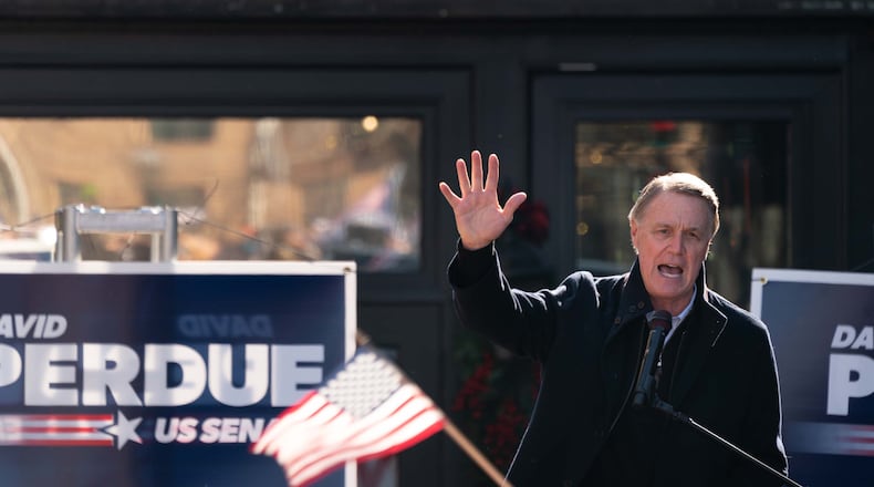Former U.S. Sen. David Perdue maintains that only he can unify the state's Republicans as former President Donald Trump feuds with Gov. Brian Kemp for not illegally overturning his election defeat in Georgia. (Elijah Nouvelage/Getty Images/TNS)