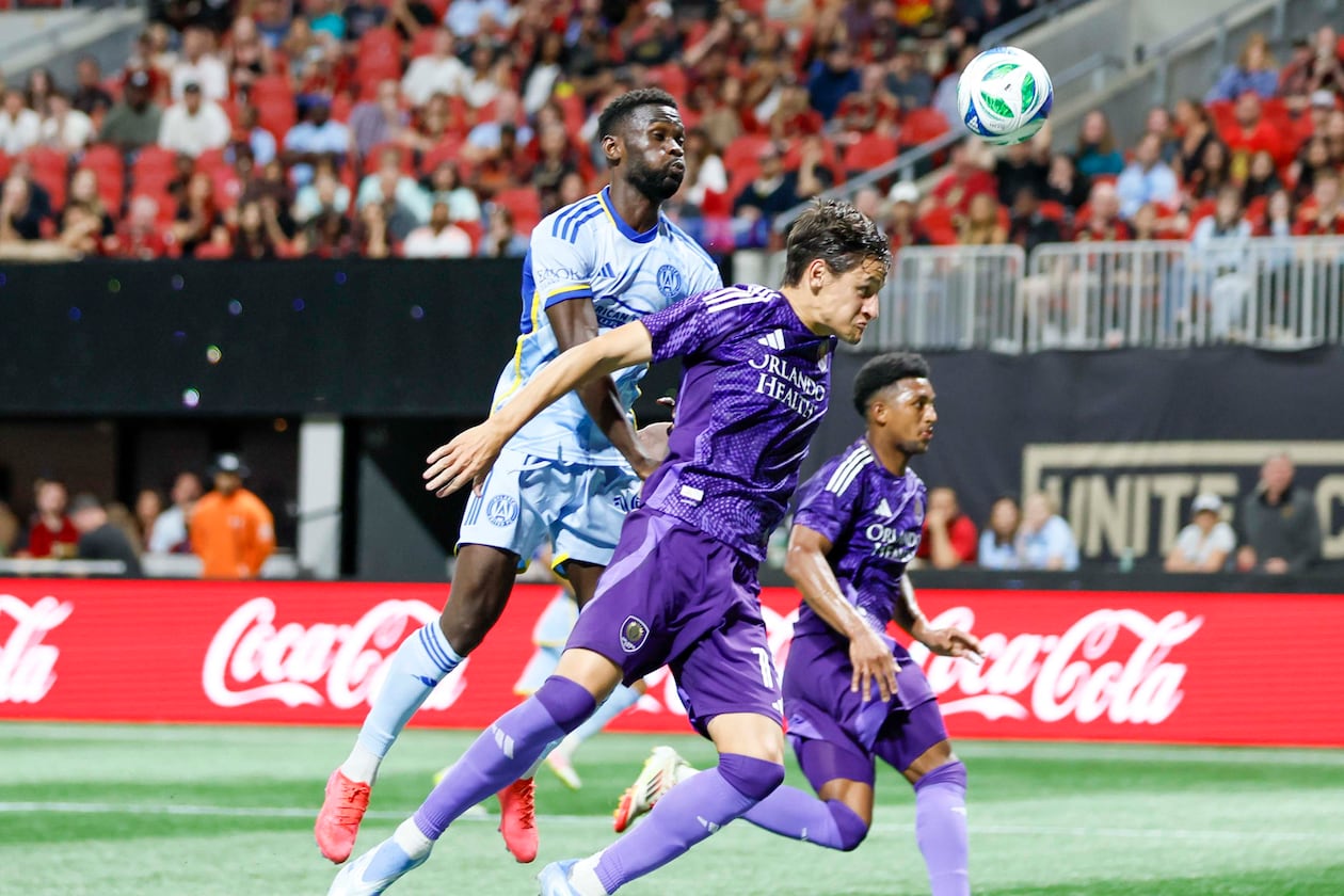 Atlanta United forward Emmanuel Latte Lath, who came from England’s Championship, was one of six players who logged at least 2,000 minutes, often without impact.(Miguel Martinez/AJC)