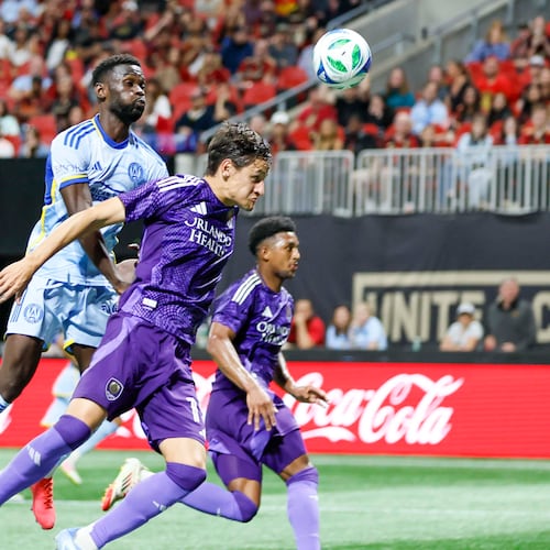 Atlanta United forward Emmanuel Latte Lath, who came from England’s Championship, was one of six players who logged at least 2,000 minutes, often without impact.(Miguel Martinez/AJC)
