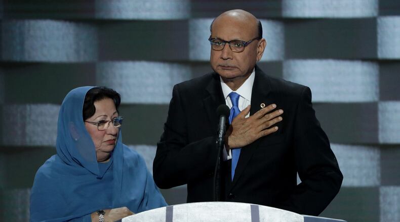 Khizr Khan, father of deceased Muslim U.S. Soldier Humayun S. M. Khan, delivers remarks on the fourth day of the Democratic National Convention in Philadelphia on July 28, 2016. (Photo by Alex Wong/Getty Images)