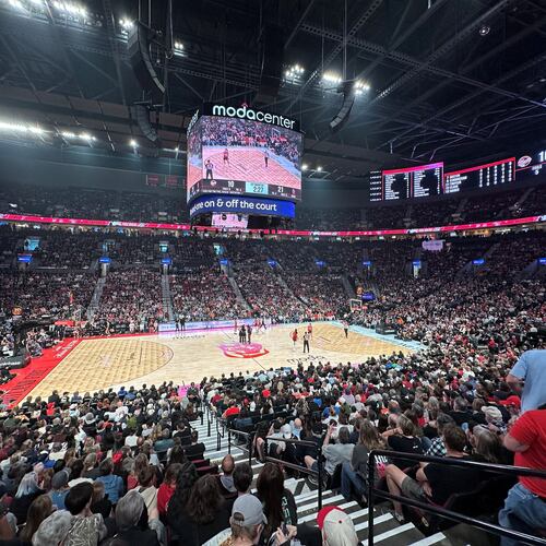 Fans fill Moda Center during a WNBA basketball game between the Portland Fire and the Indiana Fever in Portland, Or., Saturday May 30, 2026. (AP Photo/Anne M. Peterson)