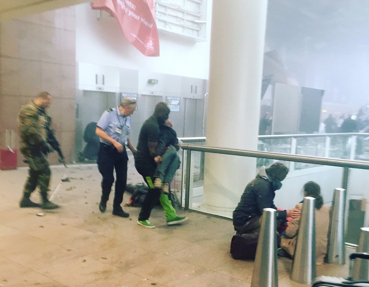 Inside the Brussels airport