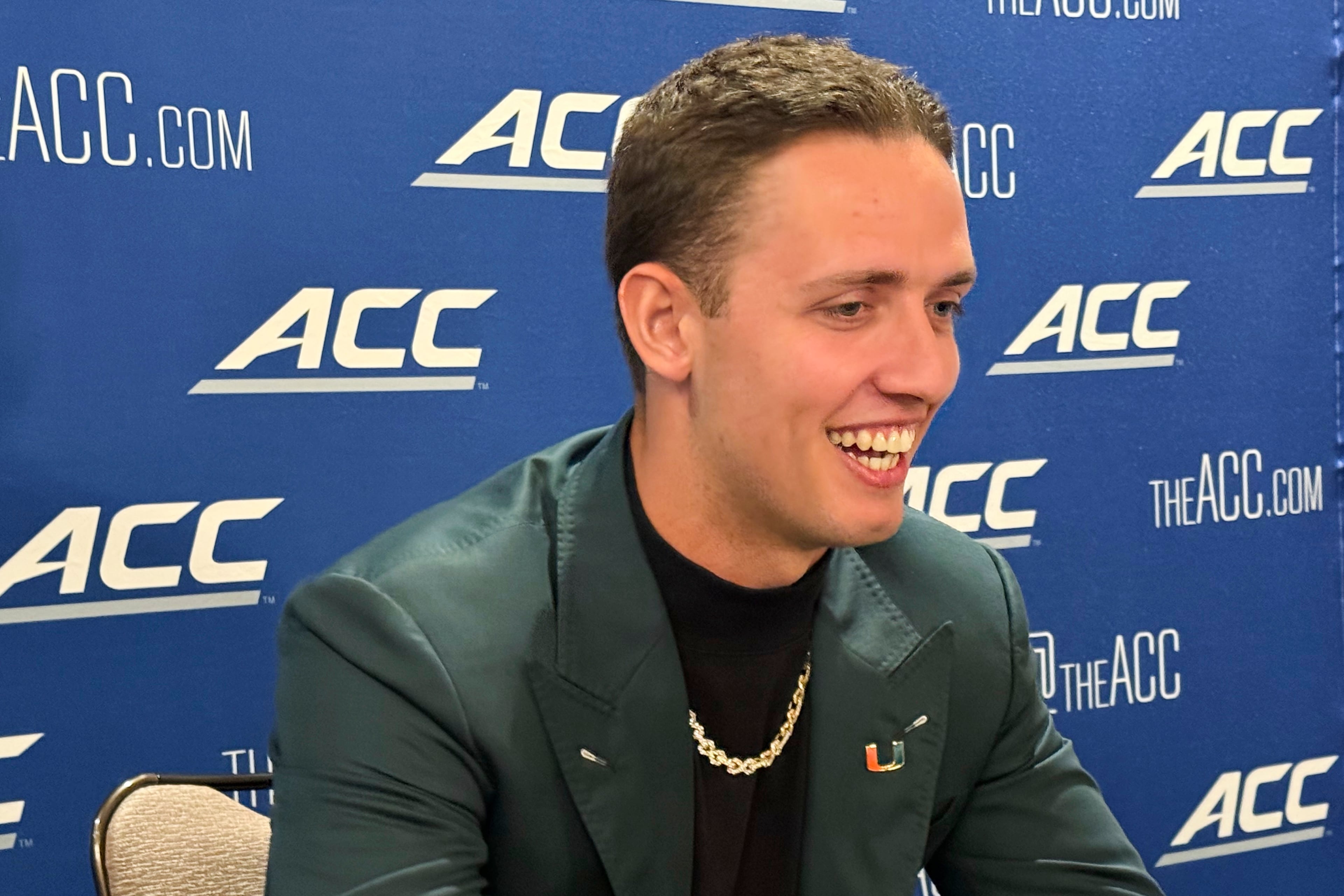 Judging by the chain, former Georgia quarterback Carson Beck has embraced life in Miami.