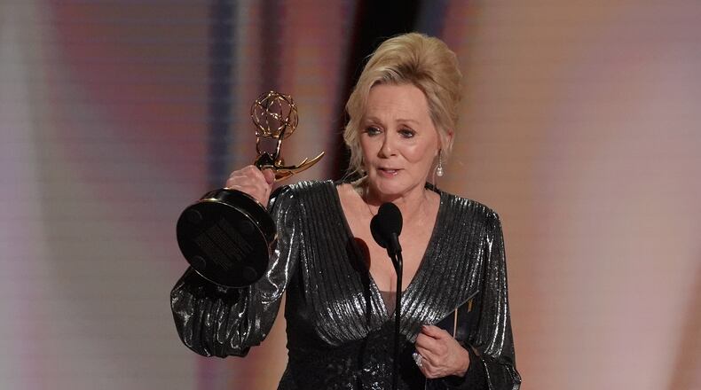 Jean Smart accepts the award for outstanding lead actress in a comedy series for "Hacks" during the 78th Emmy Awards on Monday, Sept. 14, 2026, at the Peacock Theater in Los Angeles. (AP Photo/Chris Pizzello)