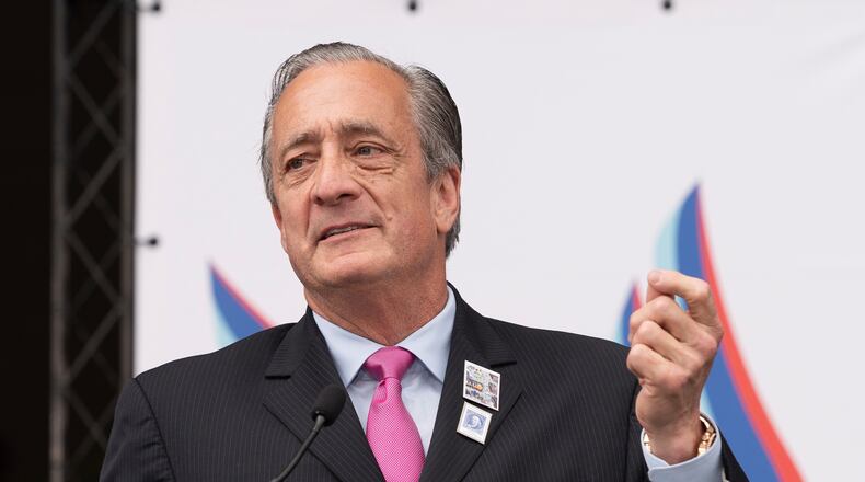 FILE - Postmaster General David Steiner speaks at an event marking the 250th anniversary of postal service's founding, July 23, 2025, in Washington. (AP Photo/Cliff Owen, File)