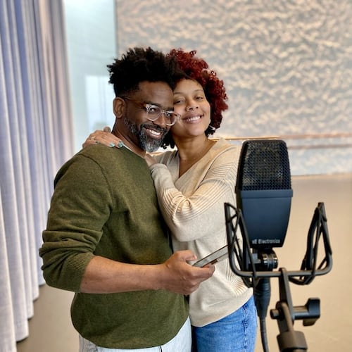 Meant for each other: Okorie Johnson is a composer and cellist whose playing and interests are not confined to the classical realm. His wife Chaunesti Webb-Johnson is a museum curator, performance artist, death doula and an intuitive flower arranger. (Photo by Kenji Jasper)