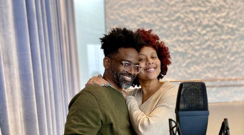 Meant for each other: Okorie Johnson is a composer and cellist whose playing and interests are not confined to the classical realm. His wife Chaunesti Webb-Johnson is a museum curator, performance artist, death doula and an intuitive flower arranger. (Photo by Kenji Jasper)