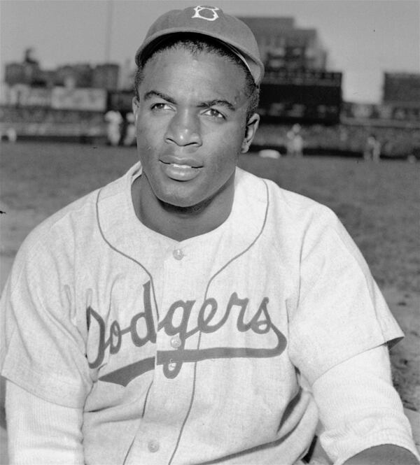 FILE - Brooklyn Dodgers' infielder Jackie Robinson is photographed on April 18, 1948. (AP Photo, File)