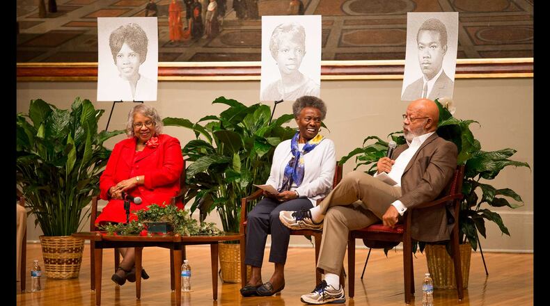 From left to right: Kerry Rushin Miller, Mary B. Diallo, and Harold A. Black, take part in a conversation on stage titled “Conversations with the Class of 1966: UGA’s First Black Freshman Graduates” in 2017 in the UGA Chapel. UGA officials are proposing naming a new residence hall after the three alumni. (Photo Credit: University of Georgia.)