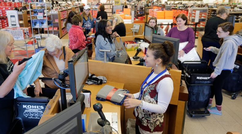 Black Friday shoppers check out at Kohl's in East Cobb.