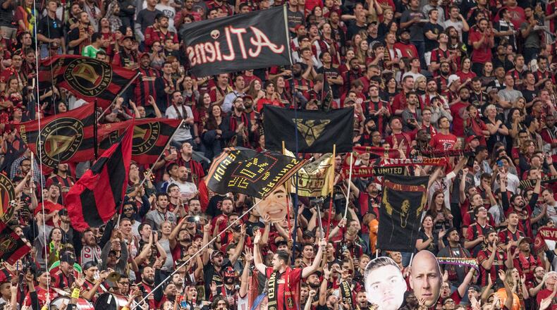 Atlanta United fans at Thursday night’s playoff game.