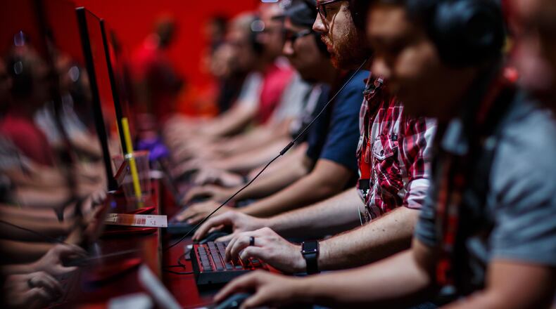 Gamers play Destiny 2 at E3, the Electronic Entertainment Expo, on June 14, 2017 in Los Angeles, Calif. (Marcus Yam/Los Angeles Times/TNS)