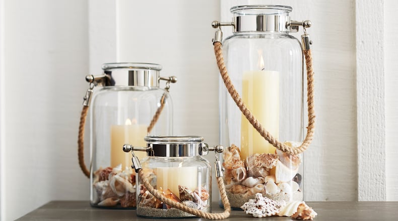 The Hyannis Lantern from Pottery Barn comes in three sizes and can be filled with seasonal items such as seashells in the summer or holiday ornaments in the winter. Contributed by Pottery Barn