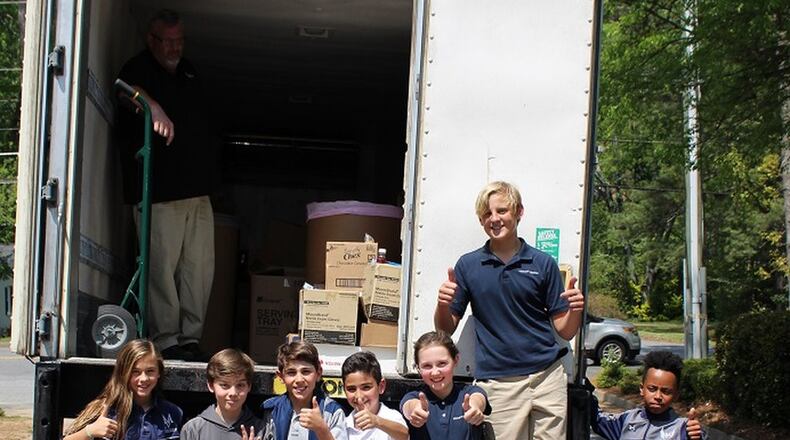 Students at the Mount Vernon Presbyterian School participated in the school’s annual Share the Well Food Drive to support the Community Assistance Center in Sandy Springs. This year’s record-breaking drive donated 5,000 pounds of food to the local nonprofit. Contributed by Community Assistance Center.