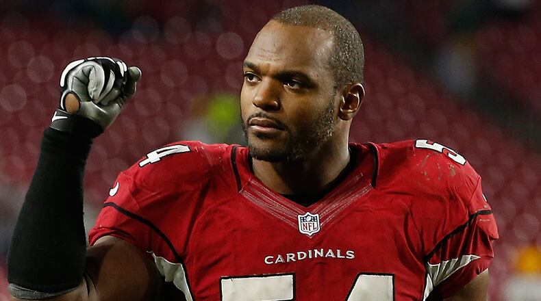 Outside linebacker Dwight Freeney, who had eight sacks with Arizona last season, says he wants to play one more season. (Getty Images)