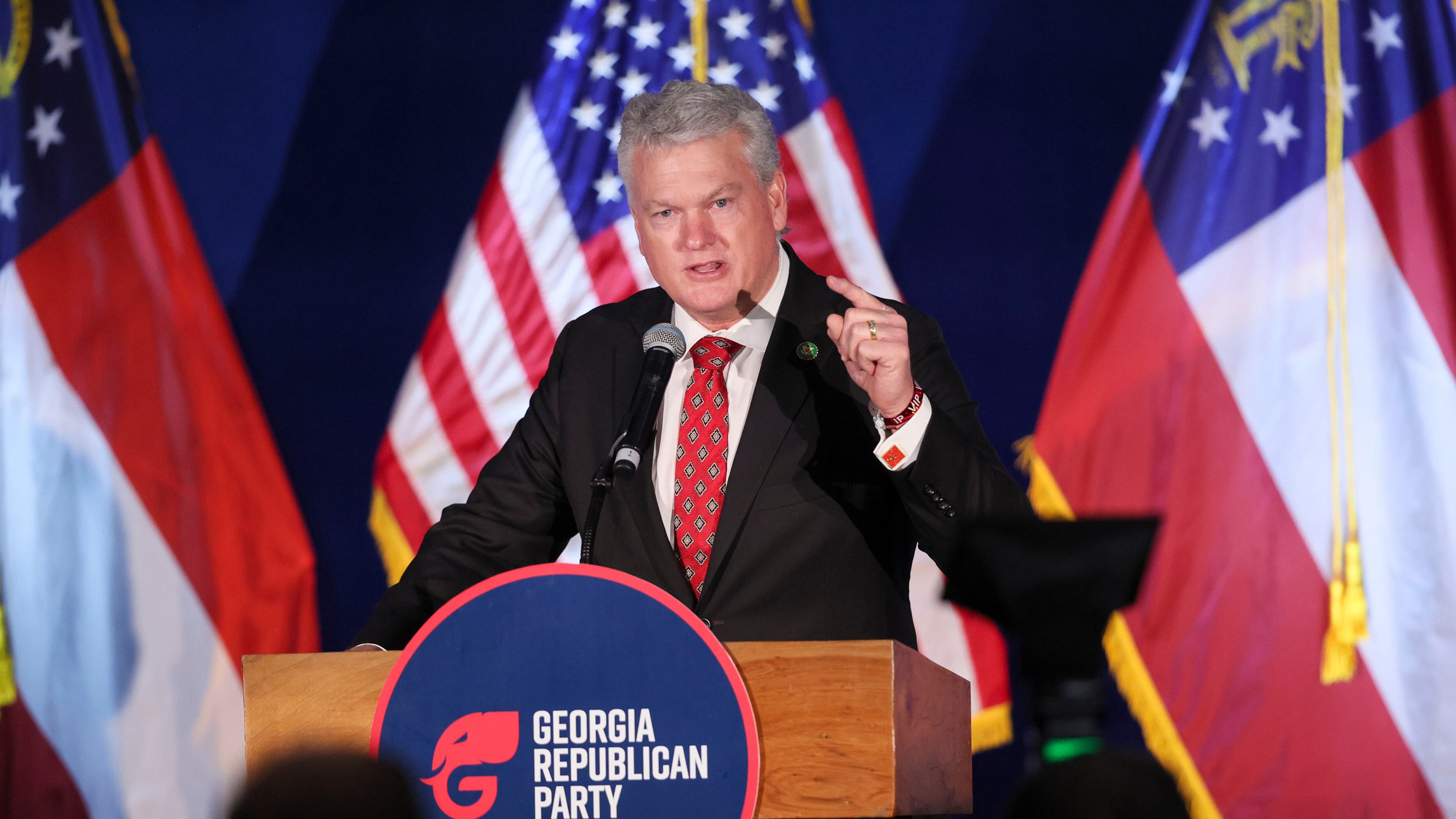 U.S. Rep. Mike Collins of Georgia has been courting support from Republican officials, allies of President Donald Trump and grassroots activists for a potential run against U.S. Sen. Jon Ossoff. (Jason Getz/AJC)