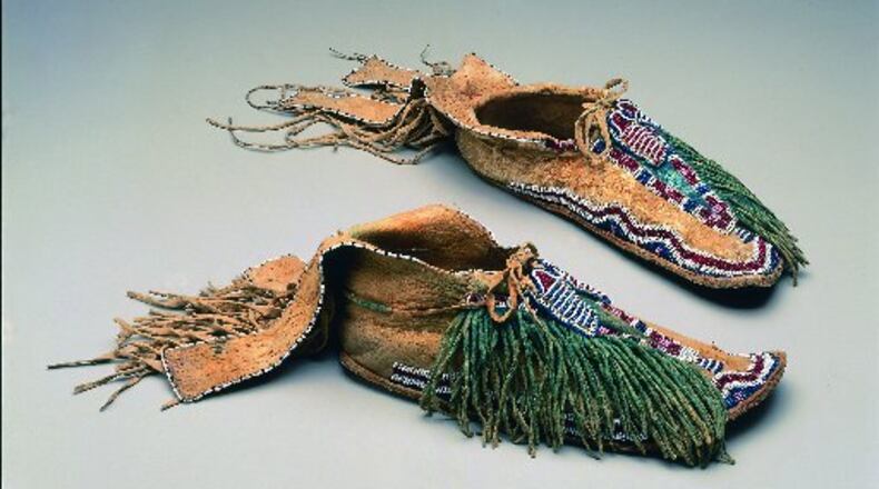 Comanche moccasins (circa 1870) from Texas or Oklahoma, , part of the touring exhibition "Indigenous Beauty: Masterworks of American Indian Art from the Diker Collection," opening Oct, 10 at Emory University's Michael C. Carlos Museum.
