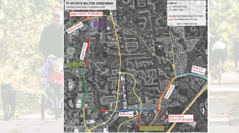Alpharetta residents invited to comment on trails headed to Big Creek Greenway. COURTESY CITIES OF MILTON & ALPHARETTA