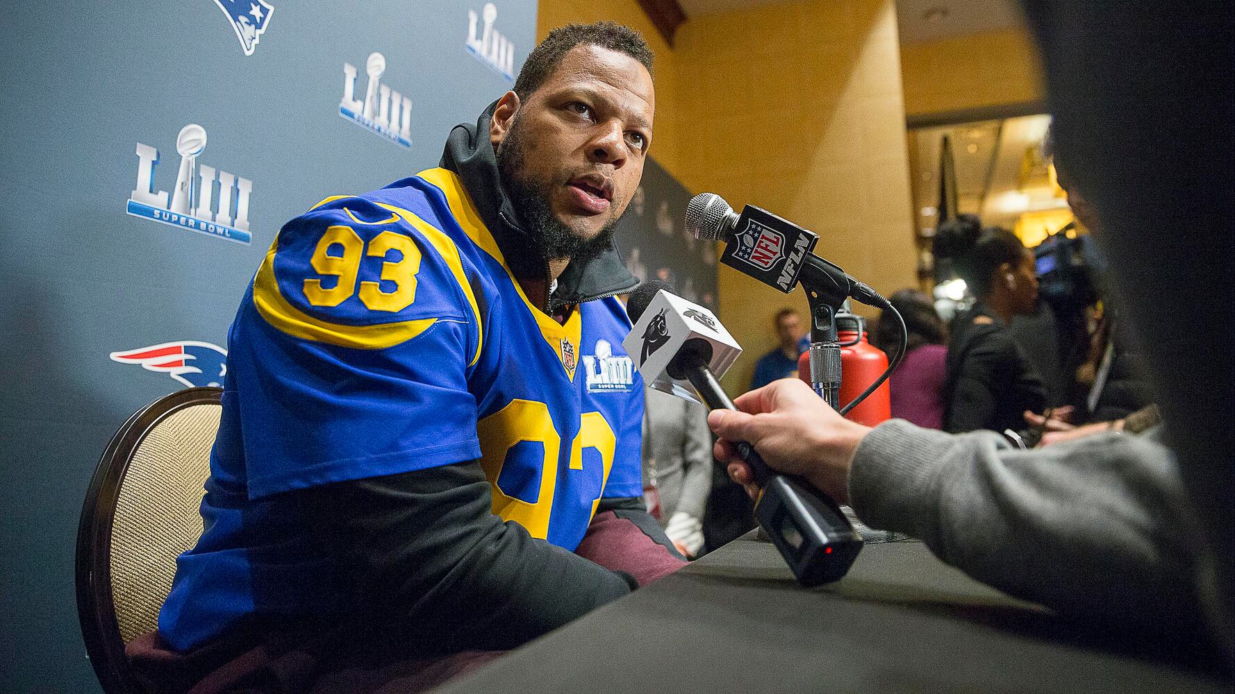 Photos: Players, coaches meet with media as Super Bowl week continues