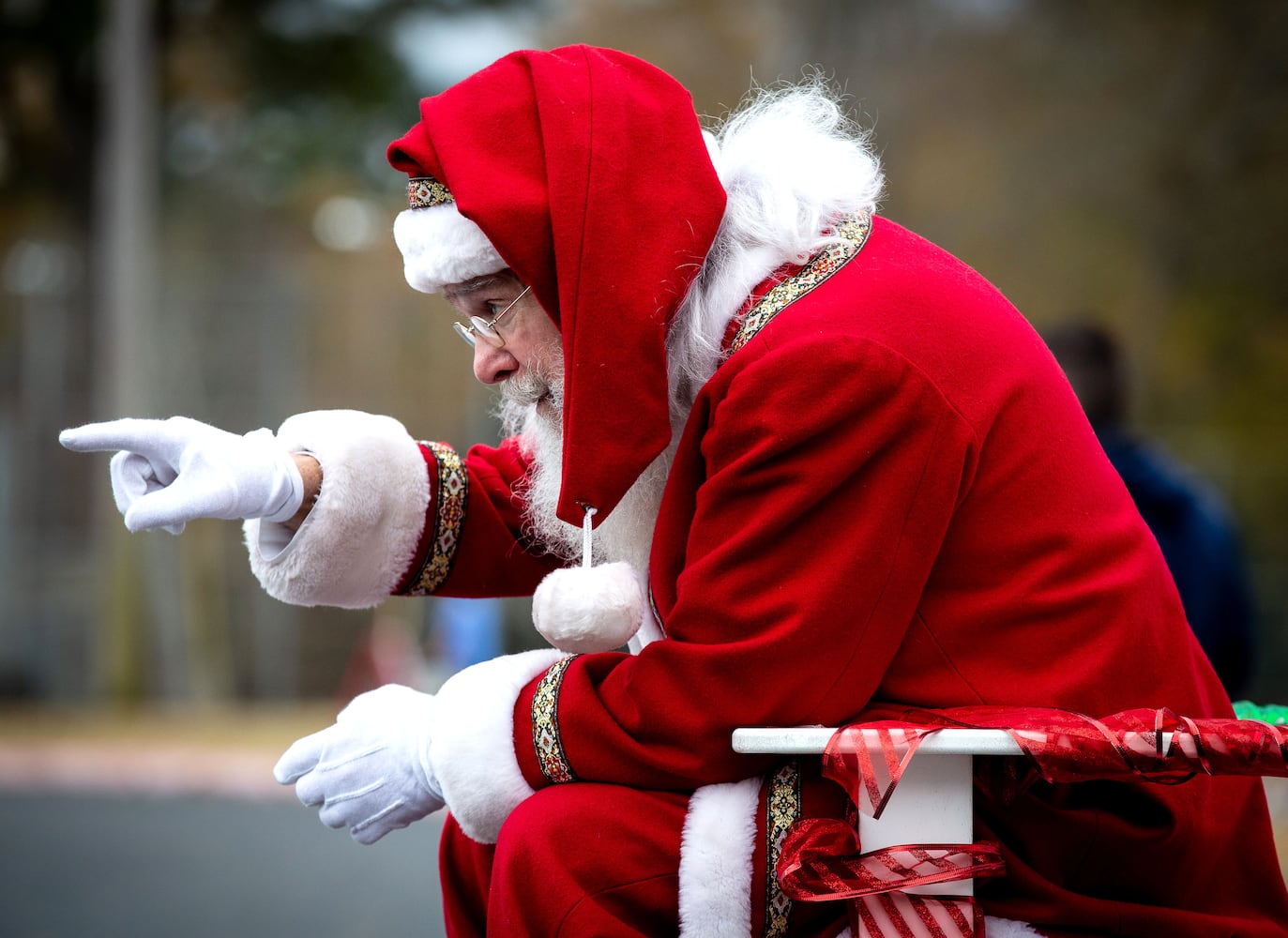 Santa near an Alpharetta Fire Truck