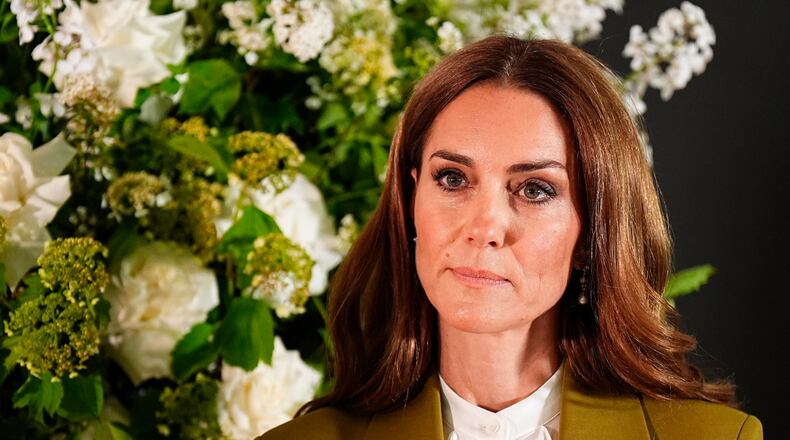 FILE - Britain's Princess Kate is seen at the British Fashion Council at 180 Studios in central London on May 13, 2025. (Aaron Chown, Pool Photo via AP, File)