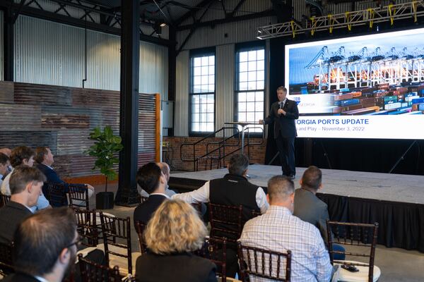 GPA Executive Director Griff Lynch gives his keynote speech at the Plug and Play event in Savannah.