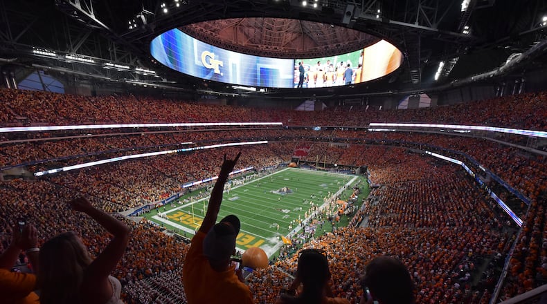 Georgia Tech opened its 2017 season against Tennessee on Monday, Sept. 4, 2017, at Mercedes-Benz Stadium.