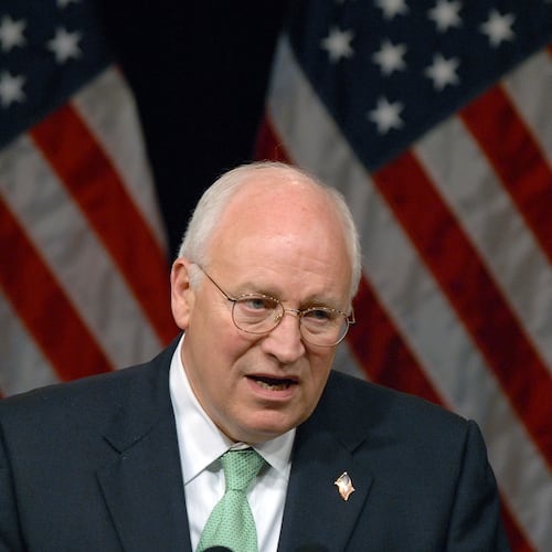 FILE - Vice President Dick Cheney addresses a campaign rally for Gus Bilirakis, a Republican who is running for the Tampa Bay area congressional seat his father is vacating in Tampa, Fla. July 21, 2006. (AP Photo/Steve Nesius, File)