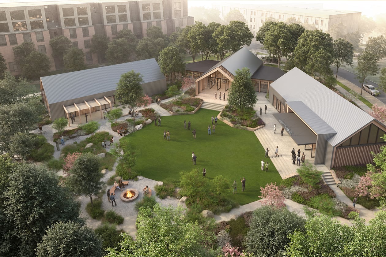 This is a rendering of the Rowen Convergence Center, a 10,000-square-foot facility central to the planned Rowen life sciences district in Gwinnett County. (Courtesy of Rowen)